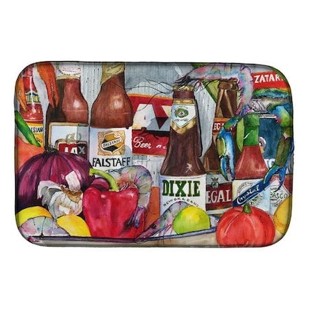 Carolines Treasures Carolines Treasures 1017DDM New Orleans Beers & Spices Dish Drying Mat 1017DDM